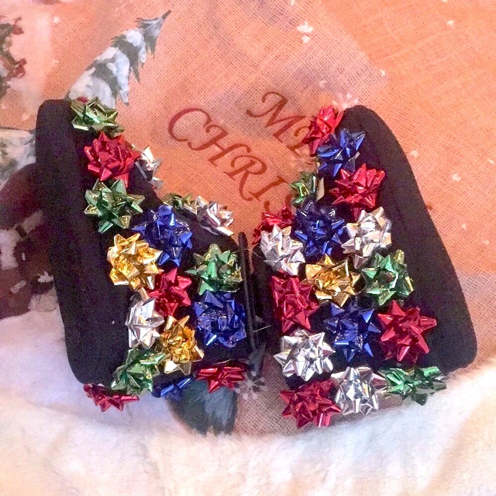Beautiful Christmas slippers lots of colourful stars